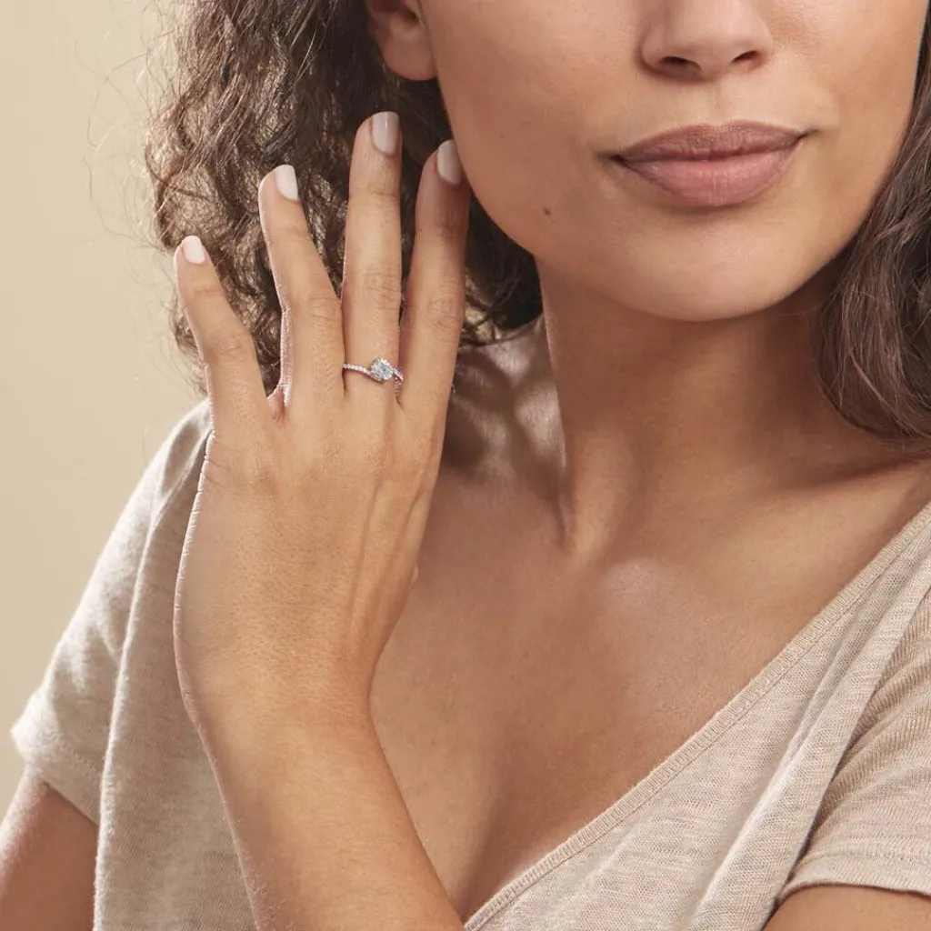 Histoire d'Or Bague Loriane Or Blanc Topaze Et Oxyde De Zirconium or blanc topaze bleue Outlet