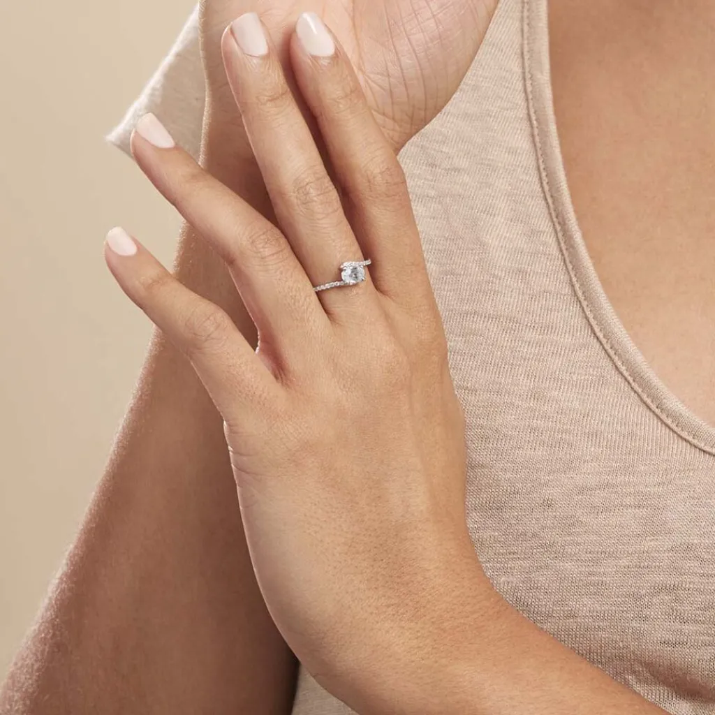Histoire d'Or Bague Loriane Or Blanc Topaze Et Oxyde De Zirconium or blanc topaze bleue Outlet