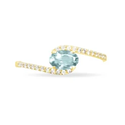 Histoire d'Or Bague Loriane Or Jaune Aigue Marine Et Diamant Outlet