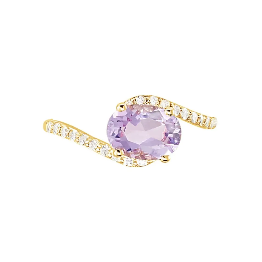 Histoire d'Or Bague Loriane Or Jaune Amethyste Et Oxyde De Zirconium or jaune améthyste violet Hot