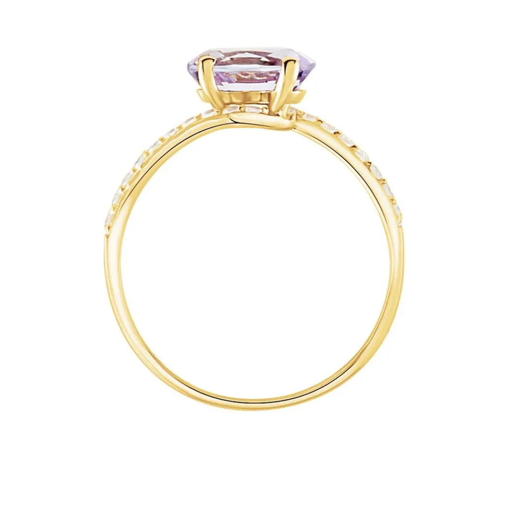 Histoire d'Or Bague Loriane Or Jaune Amethyste Et Oxyde De Zirconium or jaune améthyste violet Hot