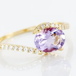 Histoire d'Or Bague Loriane Or Jaune Amethyste Et Oxyde De Zirconium or jaune améthyste violet Hot