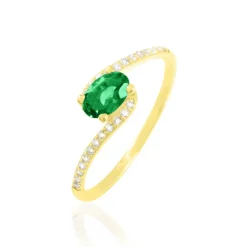 Histoire d'Or Bague Loriane Or Jaune Emeraude Et Diamant Online