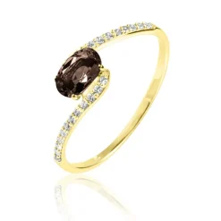 Histoire d'Or Bague Loriane Or Jaune Quartz Et Diamant Outlet