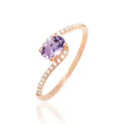 Histoire d'Or Bague Loriane Or Rose Amethyste Et Oxyde De Zirconium Outlet