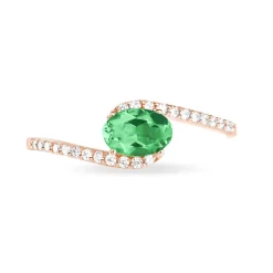 Histoire d'Or Bague Loriane Or Rose Emeraude Et Diamant Clearance