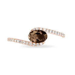 Histoire d'Or Bague Loriane Or Rose Quartz Et Diamant or rose quartz marron