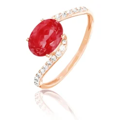 Histoire d'Or Bague Loriane Or Rose Rubis Et Diamant Online