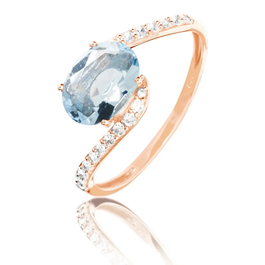 Histoire d'Or Bague Loriane Or Rose Topaze Et Oxyde De Zirconium Clearance