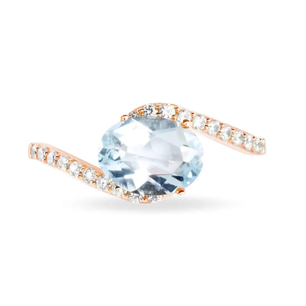 Histoire d'Or Bague Loriane Or Rose Topaze Et Oxyde De Zirconium Clearance