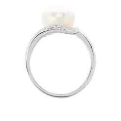 Histoire d'Or Bague Loris Argent Blanc Perle De Culture Et Oxyde De Zirconium Clearance