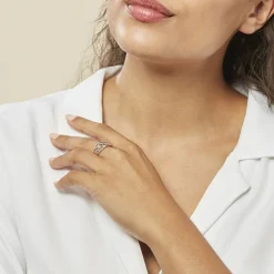 Histoire d'Or Bague Losangia Argent Blanc Best