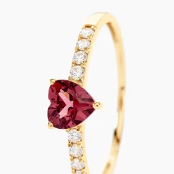 Histoire d'Or Bague Love Ring Or Jaune Rhodolite Oxyde De Zirconium or jaune rhodolite rouge Online