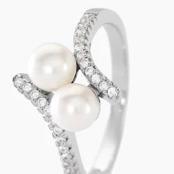 Histoire d'Or Bague Lua Argent Blanc Perle De Culture Oxyde De Zirconium Clearance