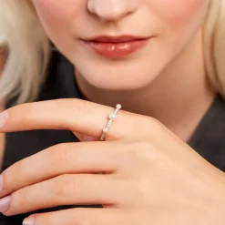 Histoire d'Or Bague Lua Argent Blanc Perle De Culture Oxyde De Zirconium New