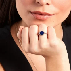 Histoire d'Or Bague Lunatique Argent Blanc Lapis Lazuli Nacre argent blanc lapis lazuli bleu Best
