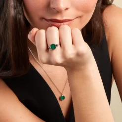 Histoire d'Or Bague Lunatique Argent Blanc Malachite Onyx argent blanc malachite vert Clearance