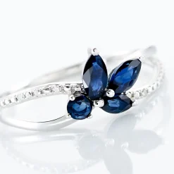 Histoire d'Or Bague Lupe Or Blanc Saphir Et Diamant