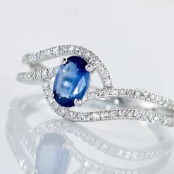 Histoire d'Or Bague Lyna Or Blanc Saphir Et Diamant Hot