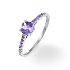 Histoire d'Or Bague Manon Or Blanc Amethyste Discount