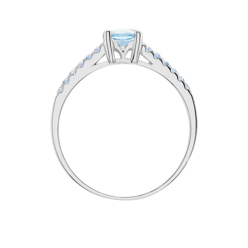 Histoire d'Or Bague Manon Or Blanc Topaze Et Oxyde De Zirconium or blanc topaze bleue Sale