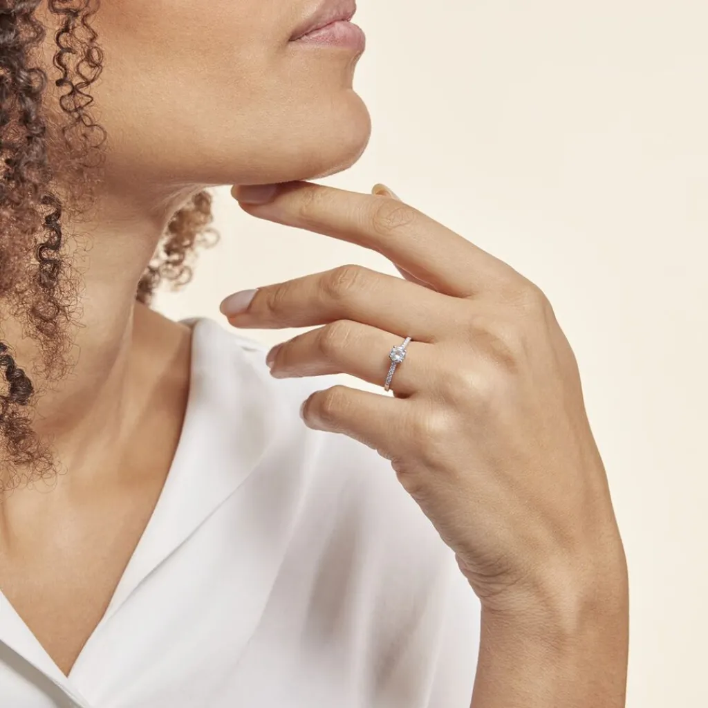 Histoire d'Or Bague Manon Or Blanc Topaze Et Oxyde De Zirconium or blanc topaze bleue Sale