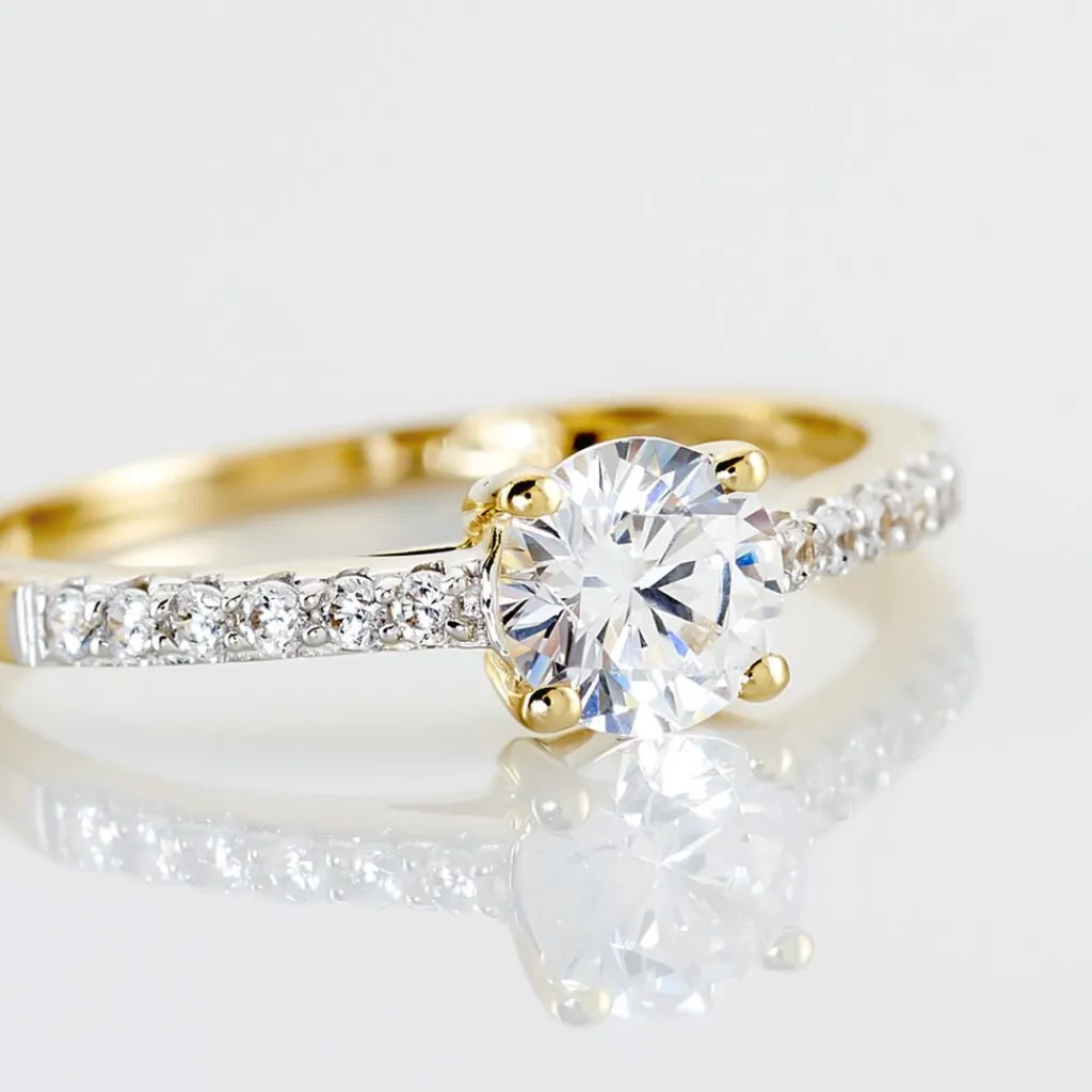 Histoire d'Or Bague Manon De Zirconium or jaune oxyde