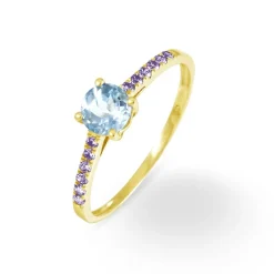 Histoire d'Or Bague Manon Or Jaune Topaze Et Amethyste Clearance