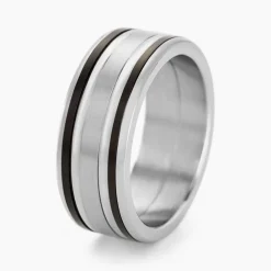 JOURDAN Bague Margalith Acier Blanc New