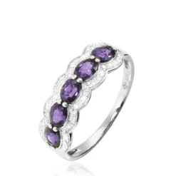Histoire d'Or Bague Margaux Or Blanc Amethyste Et Diamant Clearance