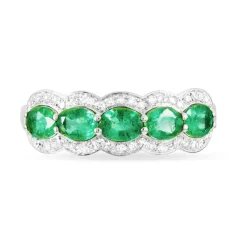 Histoire d'Or Bague Margaux Or Blanc Emeraude Et Diamant Hot