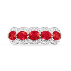 Histoire d'Or Bague Margaux Or Blanc Rubis Et Diamant