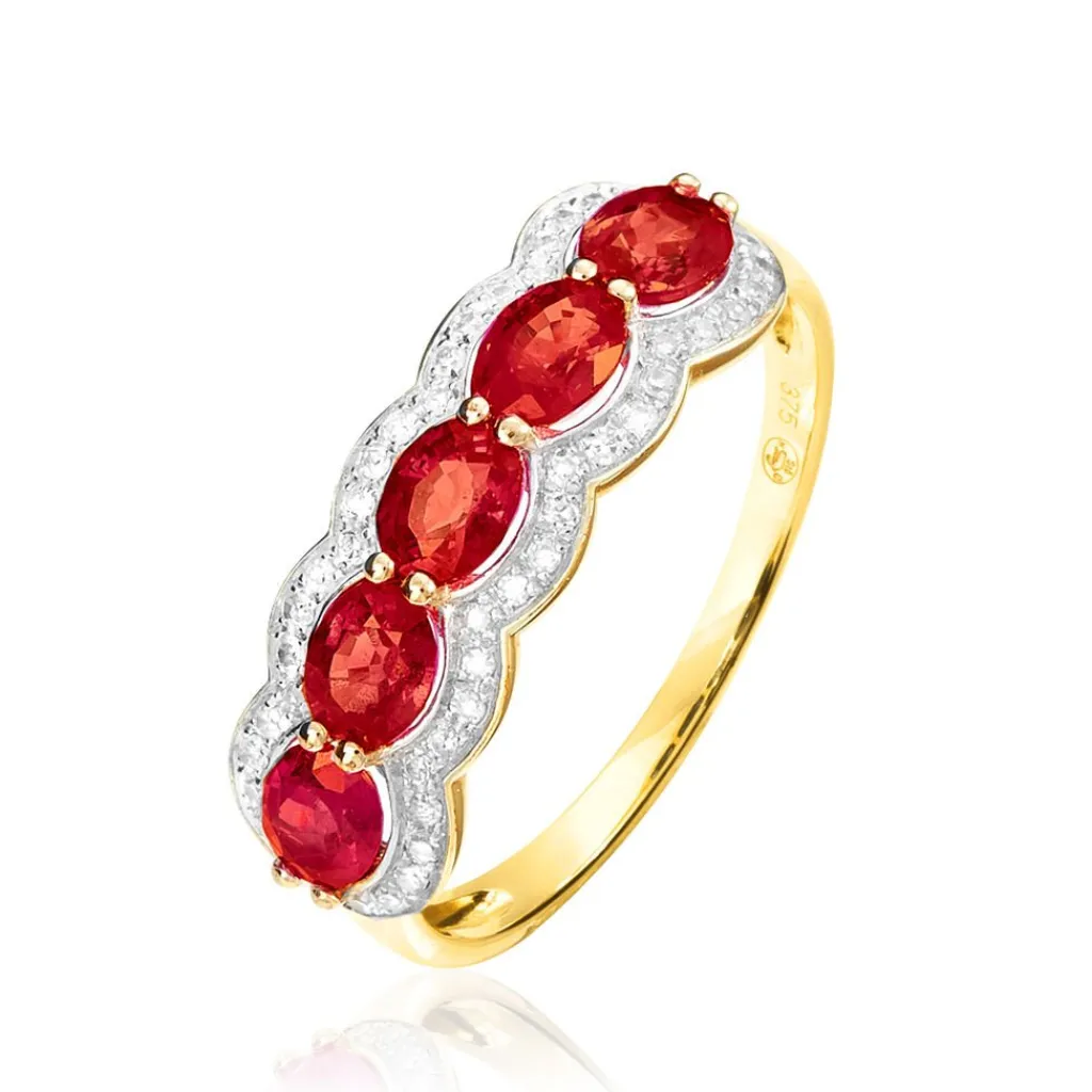 Histoire d'Or Bague Margaux Et Diamant or jaune rubis Hot