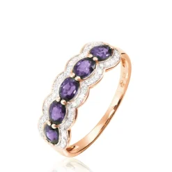Histoire d'Or Bague Margaux Or Rose Amethyste Et Diamant Discount