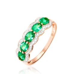 Histoire d'Or Bague Margaux Or Rose Emeraude Et Diamant Hot