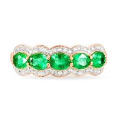 Histoire d'Or Bague Margaux Or Rose Emeraude Et Diamant Hot