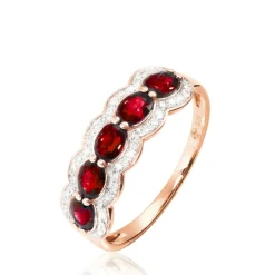 Histoire d'Or Bague Margaux Or Rose Grenat Et Diamant Online