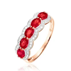 Histoire d'Or Bague Margaux Et Diamant or rose rubis New