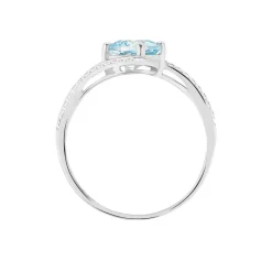 Histoire d'Or Bague Maria-serena Or Blanc Topaze Et Oxyde De Zirconium or blanc topaze bleue Sale