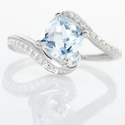 Histoire d'Or Bague Maria-serena Or Blanc Topaze Et Oxyde De Zirconium or blanc topaze bleue Sale