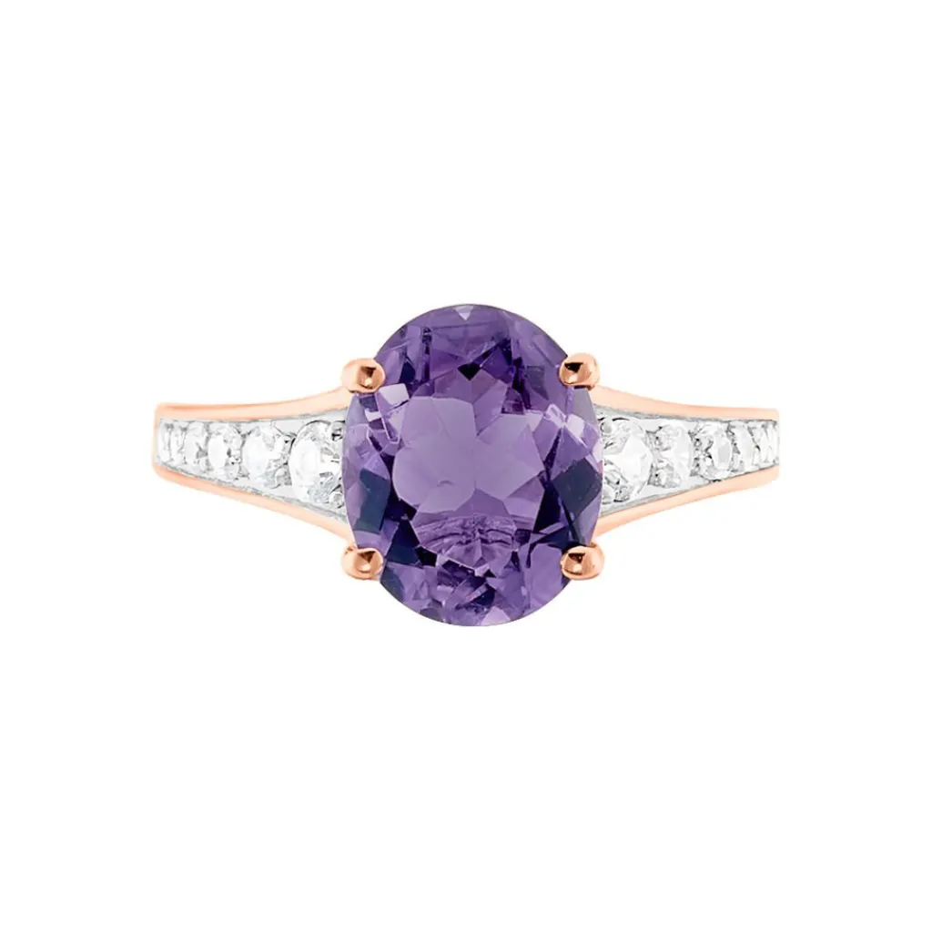 Histoire d'Or Bague Marie-camille Or Rose Amethyste Et Oxyde De Zirconium or rose amethyste violette Hot