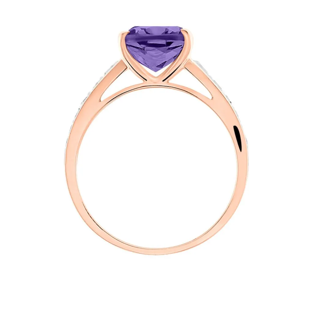 Histoire d'Or Bague Marie-camille Or Rose Amethyste Et Oxyde De Zirconium or rose amethyste violette Hot