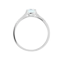 Histoire d'Or Bague Marie-eva Or Blanc Topaze Et Oxyde De Zirconium or blanc topaze bleue New