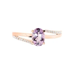 Histoire d'Or Bague Marie-eva Or Rose Amethyste Et Oxyde De Zirconium or rose amethyste violette Online