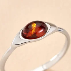 Histoire d'Or Bague Marquita Argent Blanc Ambre argent blanc ambre cognac Hot