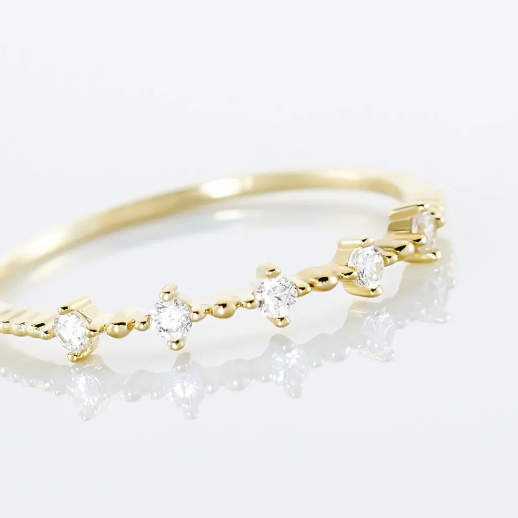 Histoire d'Or Bague Maximilienne Or Jaune Oxyde De Zirconium New