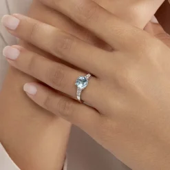 Histoire d'Or Bague Maysara Or Blanc Topaze Et Oxyde De Zirconium Outlet