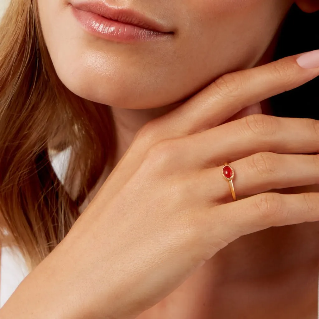 Histoire d'Or Bague Memory Plaqué Or Jaune Pierre De Synthese New