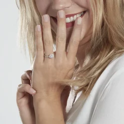 Histoire d'Or Bague Mentoura Or Blanc Diamant Synthétique