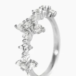 Histoire d'Or Bague Midnight Flower Argent Blanc Oxyde De Zirconium Sale